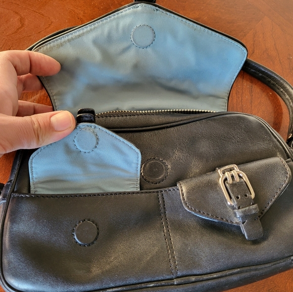 Cole Haan Purse Heavy Black Leather - Picture 4 of 14